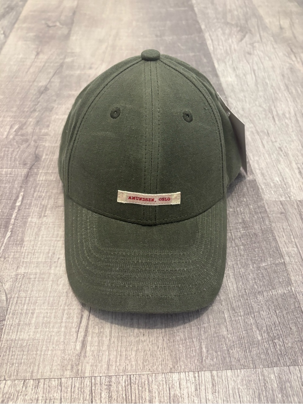 Amundsen Oslo Waxed Cotton Cap Olive Green Size M NWT Adjustable Play Well